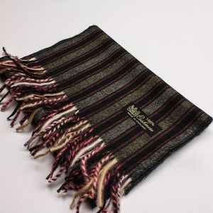 Striped Gray and Pink Cashmere Scarf